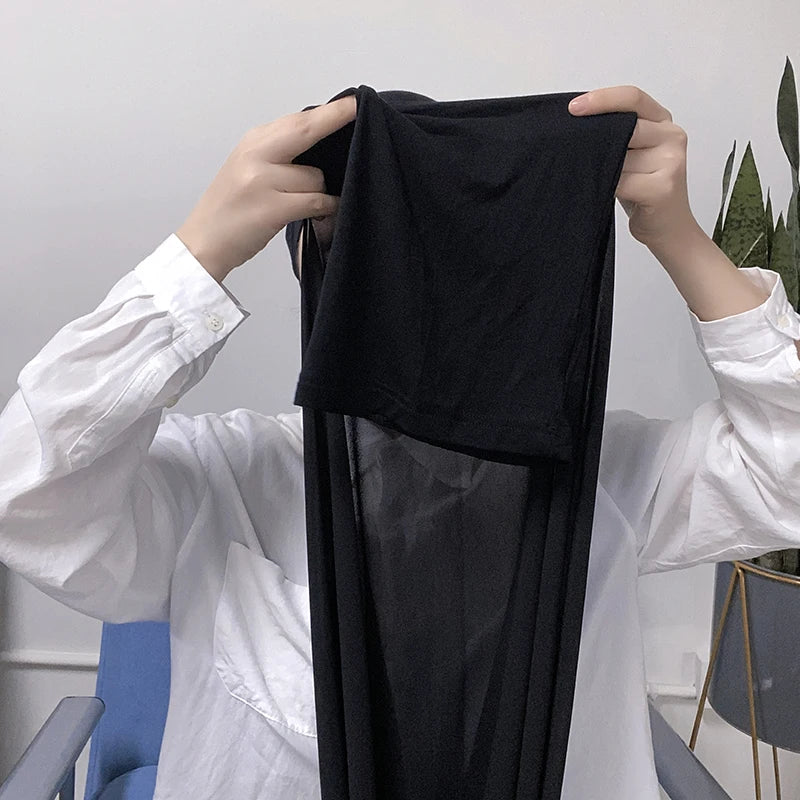 Muslim Women Bonnet + Chiffon Shawl Instant Under Scarf Cap Islam Inner Scarf Headband Stretch Hijab Cover Headwrap Turbante