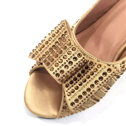 Mature Sweet 2024 Super Heels Peep Toe Ladies Slipper Shoes with Bag Set in Blue Color For Nigerian Women Wedding Party