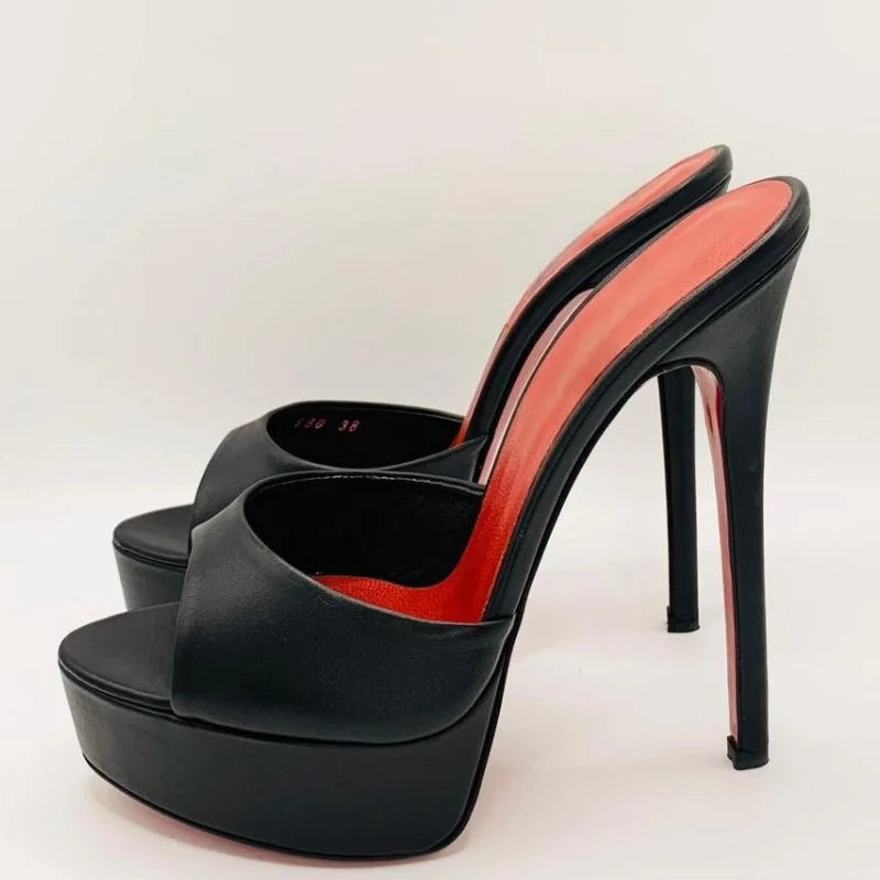 Summer Women's Pointed Toe Open Toe Stiletto Cool Slippers Fashion Women's Wedding Dance Shoes  Luxury Sandals Slippers