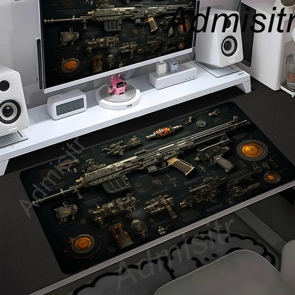 Large Computer Office Game Table Mats Firearms Speed Mouse Pad XXL Rubber Anti-slip Gaming Keyboard Mousepads Long Desk Pads