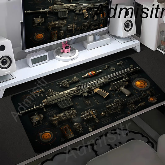 Large Computer Office Game Table Mats Firearms Speed Mouse Pad XXL Rubber Anti-slip Gaming Keyboard Mousepads Long Desk Pads