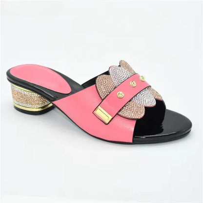 New Without Bag Pumps Super low Heels Italian Women Wedding for Party Heels Elegant Shoes Slippers 2025 Summer Woman Slipper