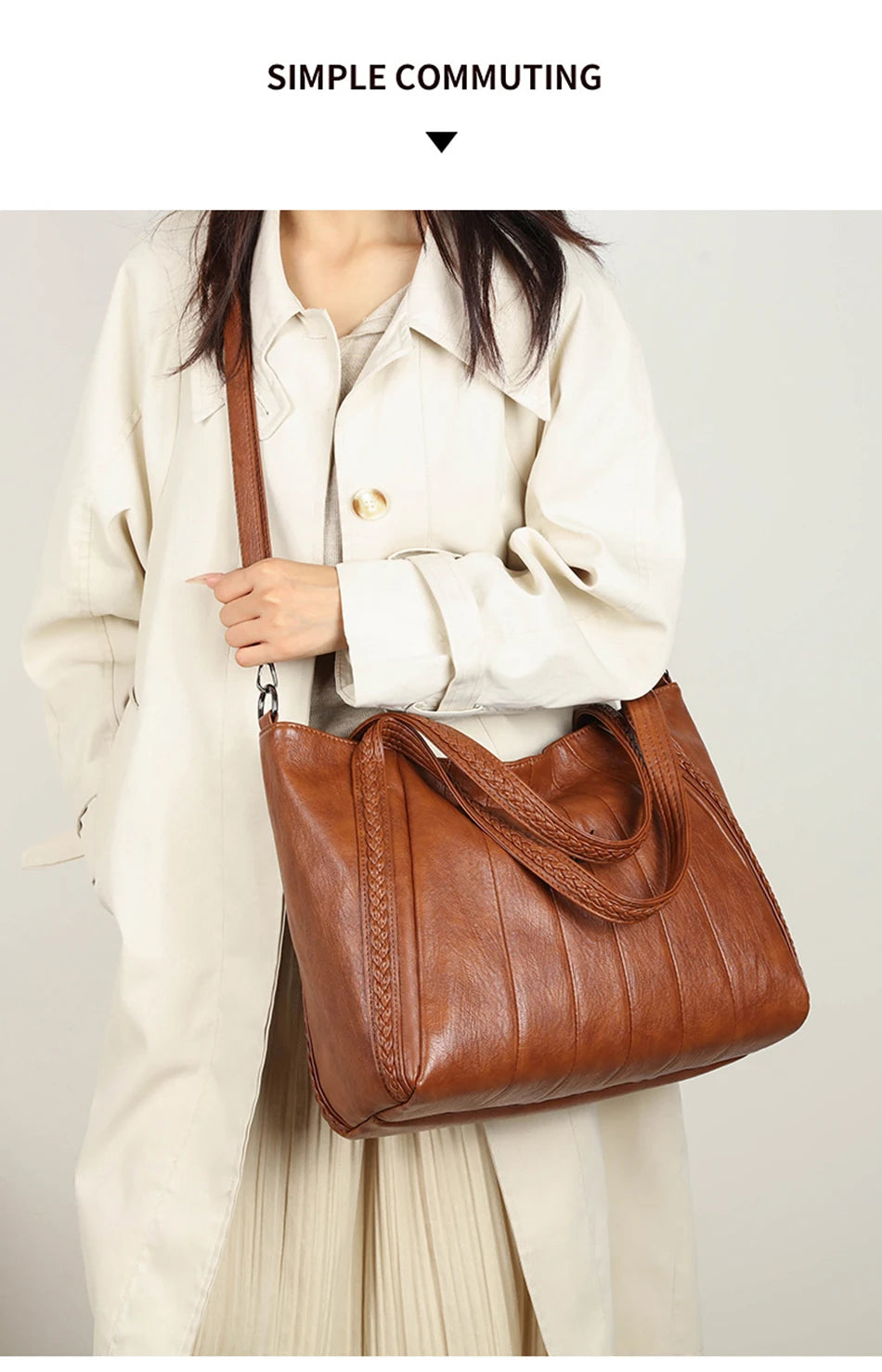 Genuine Brand Leather Women Handbag Luxury Designer Shoulder Crossbody Bags Ladies Purse Messenger Tote Bag Female Commuting Bag