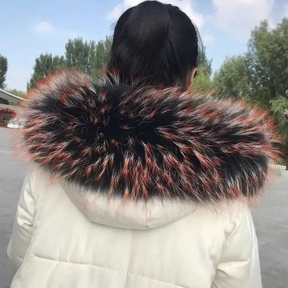 2025 Winter Raccoon Fur Collar Women Men Luxury Natural Fur Hood Trim Decors For Coat Jacket  Genuine Real Fur Shawls Scarves