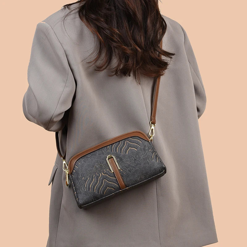 Luxury Designer Women's Shoulder Bag Fashion Print Purse Ladies High Quality Leather Crossbody Bag Messenger Commuter Sac A Main