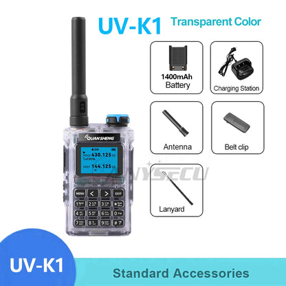 Quansheng UV-K1 1400mAh UV-K1 2500mAh 144-148 430-440MHz 1400mAh 200CH 5W Type-C Charger  Aviation Band Two Way Radio