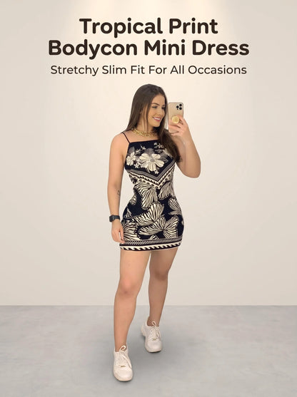 Butterfly Print Pattern, Thin Shoulder Strap, Sleeveless, sexy Dress with Detachable Vest.