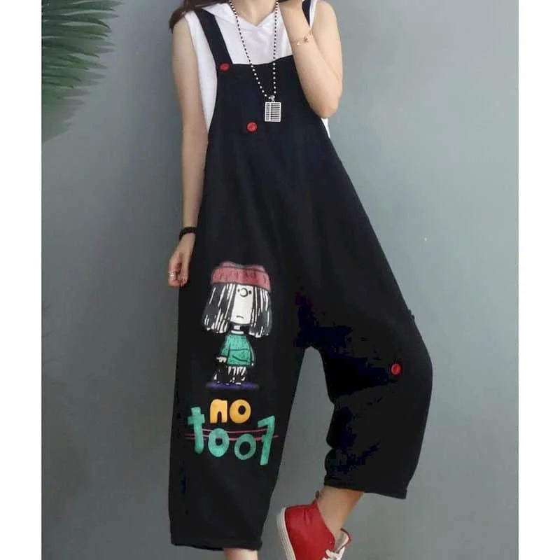 Denim Jumpsuits Women Straight Pants One Piece Outfit Women Rompes Loose Korean Style Casual Vintage Playsuits Women Clothing