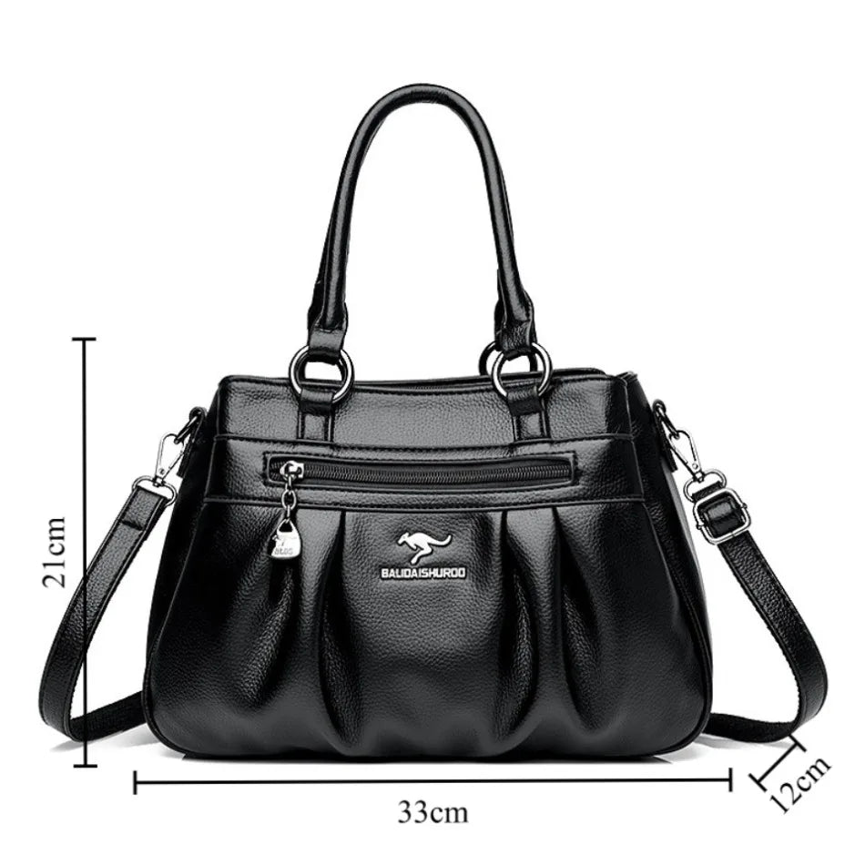 Three Layers Luxury Casual Tote Women Bag High Quality Leather Ladies Hand Bags for Women Big Shoulder Crossbody Bags Sac A Main