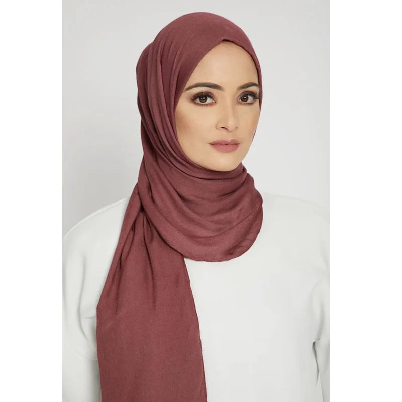 Ramadan Modal Cotton Jersey Hijabs For Woman Long Muslim Shawl Plain Soft Turban Niqab Head Wraps Scarf Women Hijab