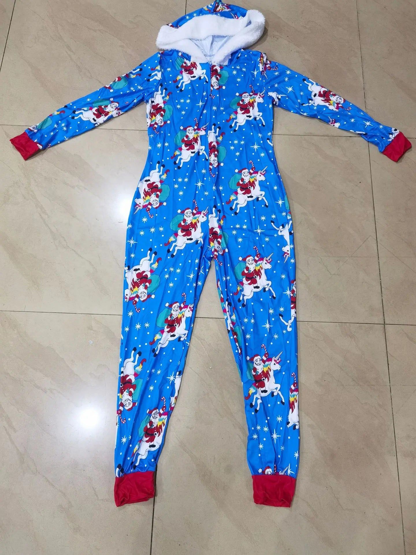 2024 Autumn Fashion Christmas New Women's jumpsuit Loose Elastic Elegant Stripe Fun Zipper Christmas Home Hoodie jumpsuit