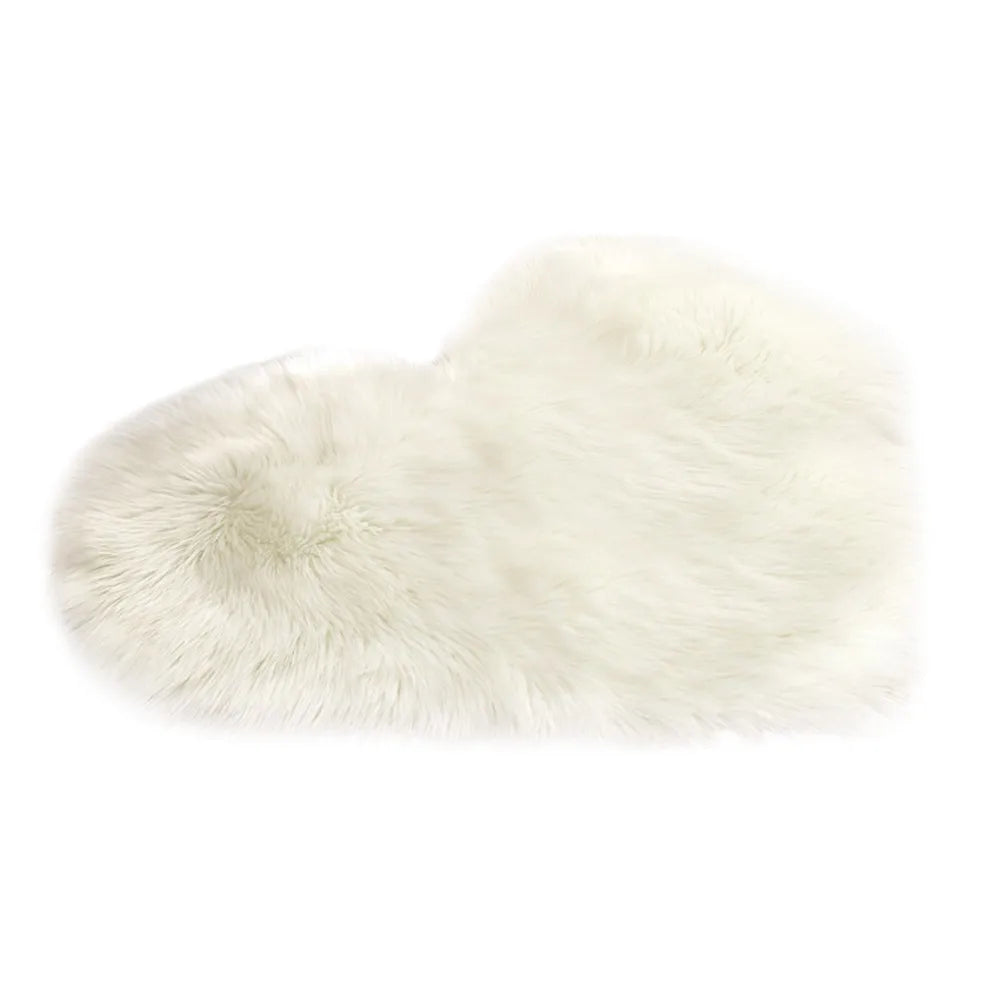 Heart Shaped Faux Fur Rug Bedroom Fluffy Shaggy Area Rugs Sheepskin Fuzzy Rug Carpets Throw Shag Rug Sofa Decor Floor Mat Plush