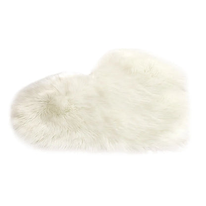 Heart Shaped Faux Fur Rug Bedroom Fluffy Shaggy Area Rugs Sheepskin Fuzzy Rug Carpets Throw Shag Rug Sofa Decor Floor Mat Plush