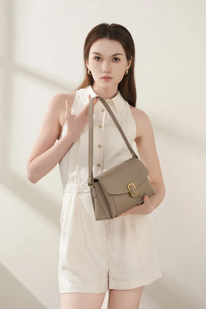 Women's Genuine Grade Cow  Leather Shoulder Crossbody Purse Bag Luxury Designer Ladies Underarm Bag Female Small Square Bag New