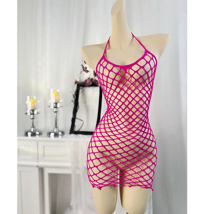 1PC Sexy Women Fishnet Cover Up Without Bikini Hollow Out Bodycon Dress  See Through Beachwear Summer Women's Swimwear