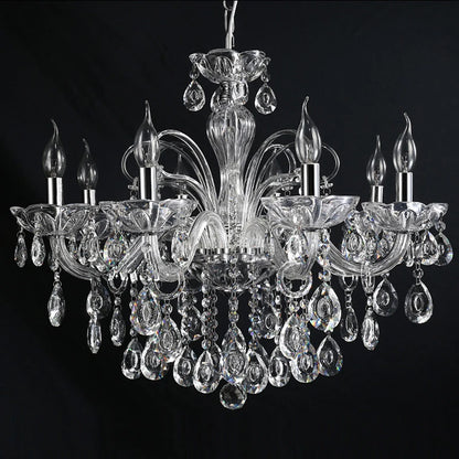 New Modern Candle Cognac Color Crystal Chandelier Living Room Large Light Atmosphere Restaurant Bedroom Lobby Hotel Hanging Lamp