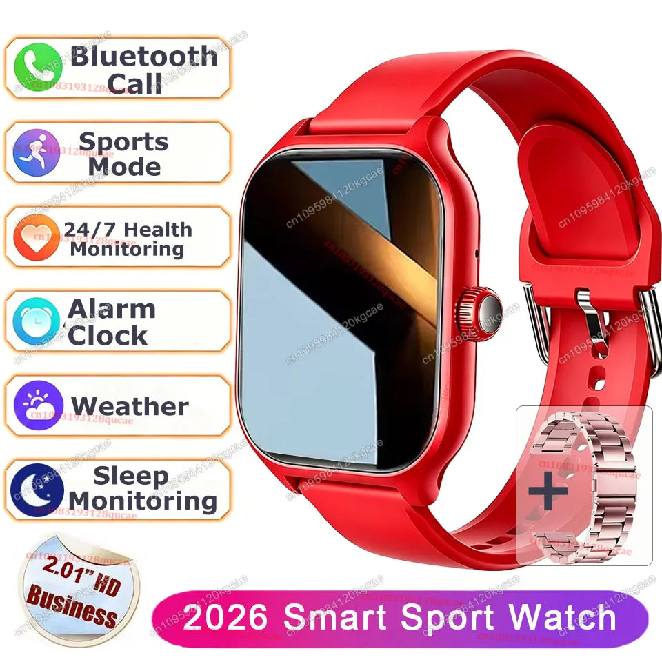 Men Women Smart Watch 2.01'' Waterproof Fitness Sports Watch Answer Call Sleep Sport Pedometer Information Alerts Smartwatch New