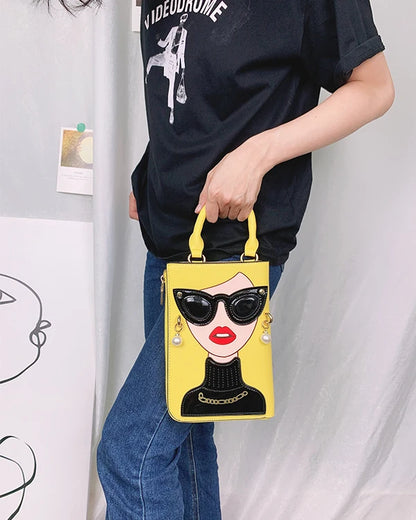 Sexy Lady Face Purses and Handbags for Women Fashion Designer Chain Shoulder Bag Party Clutch Funky Female Crossbody Bags 2022