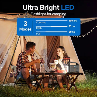 Portable Solar Power Station 500W 460Wh 300W, LiFePO4 Battery 220V EU Outdoor, BMS Storage System, Power Bank and UPS Function
