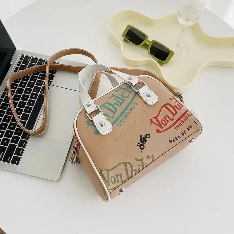 Women Bag Y2K Luxury Designer Handbag Shopping Crossbody Graffiti Purses PU Leather Shoulder Bags for Women