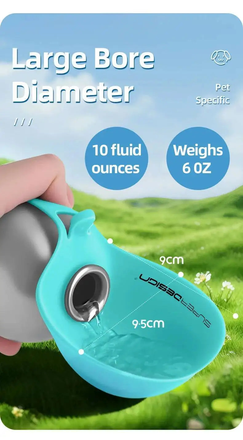 Stainless Steel Water Bottle Outdoor Dog Walking Folding Portable Water Cup With Lanyard Hook LeakProof Dog Water Drink Bottle