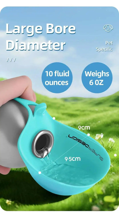 Stainless Steel Water Bottle Outdoor Dog Walking Folding Portable Water Cup With Lanyard Hook LeakProof Dog Water Drink Bottle