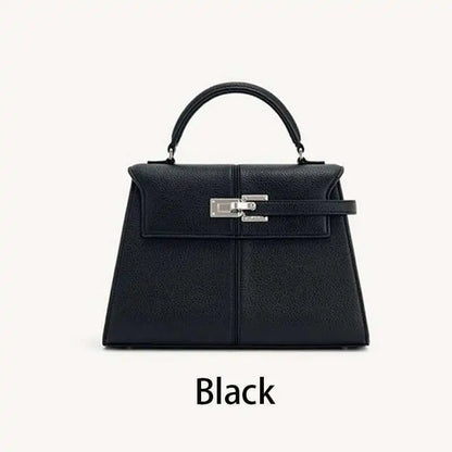 2026 New Trapezoidal Genuine Leather Women Handbag Niche Fashion Versatile Top Handle Luxury Ladies Shoulder Crossbody Purse