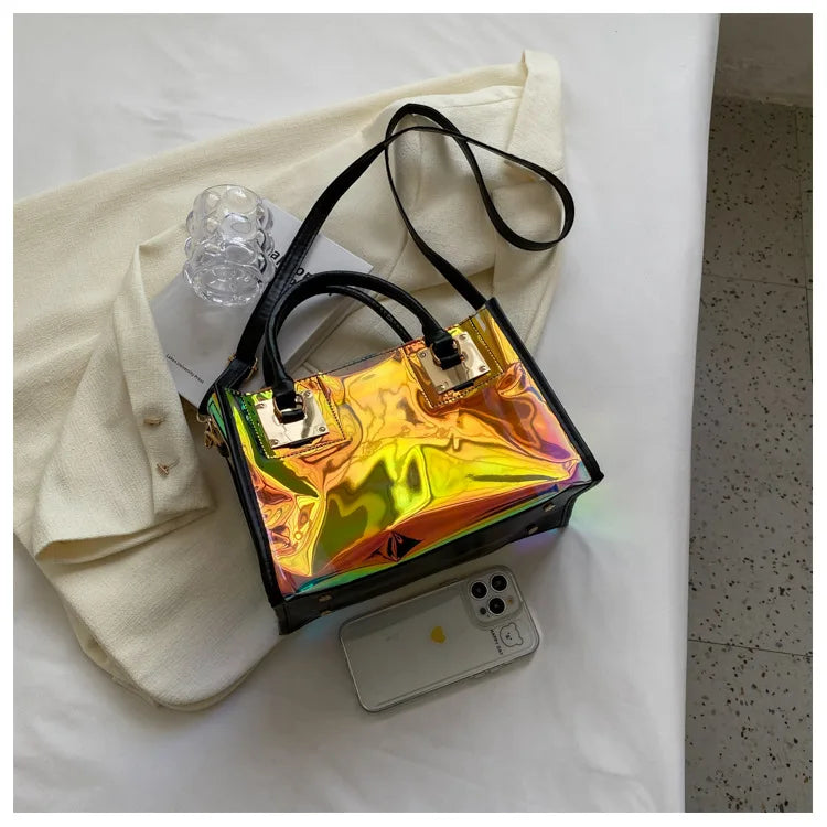 Fashionable Plastic Dazzling Colors Casual Crossbody Bags for Women Ladies Luxury Designer Tote Handbags Travel Shoulder Bag Sac