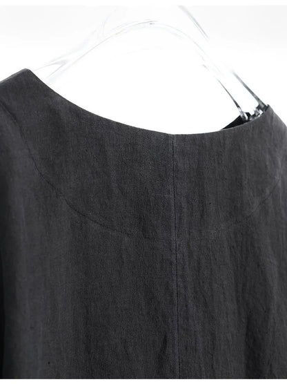 Plus-Size Women's Clothing~Hemp Long-Sleeved Shirt, Casual Sun-Protective Top, New Spring/Summer 2026 Style