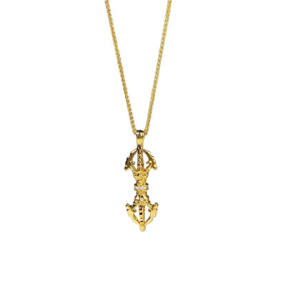 Luxury Jewelry 9999 24K Real Gold Vajra Necklace With Diamond Pendant Necklace 24K Certificate Version