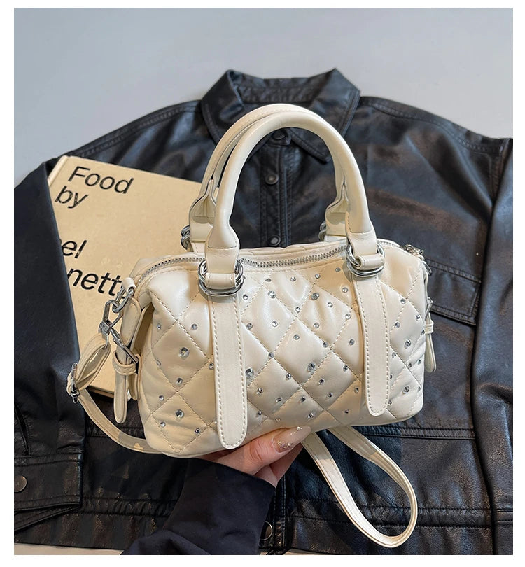 Light Luxury Rhinestone Women Handbags New Exquisite Fashion PU Leather Crossbody Bag Classic High Quality One Shoulder Pack
