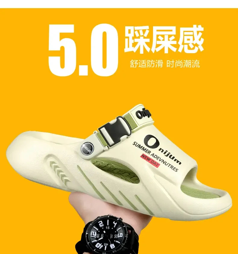 Male Flip Flops Massage Slippers Indoor Beach Clogs Outdoor Comfortable Sandals Soft Slides Men Casual Shoes Women Home Slippers