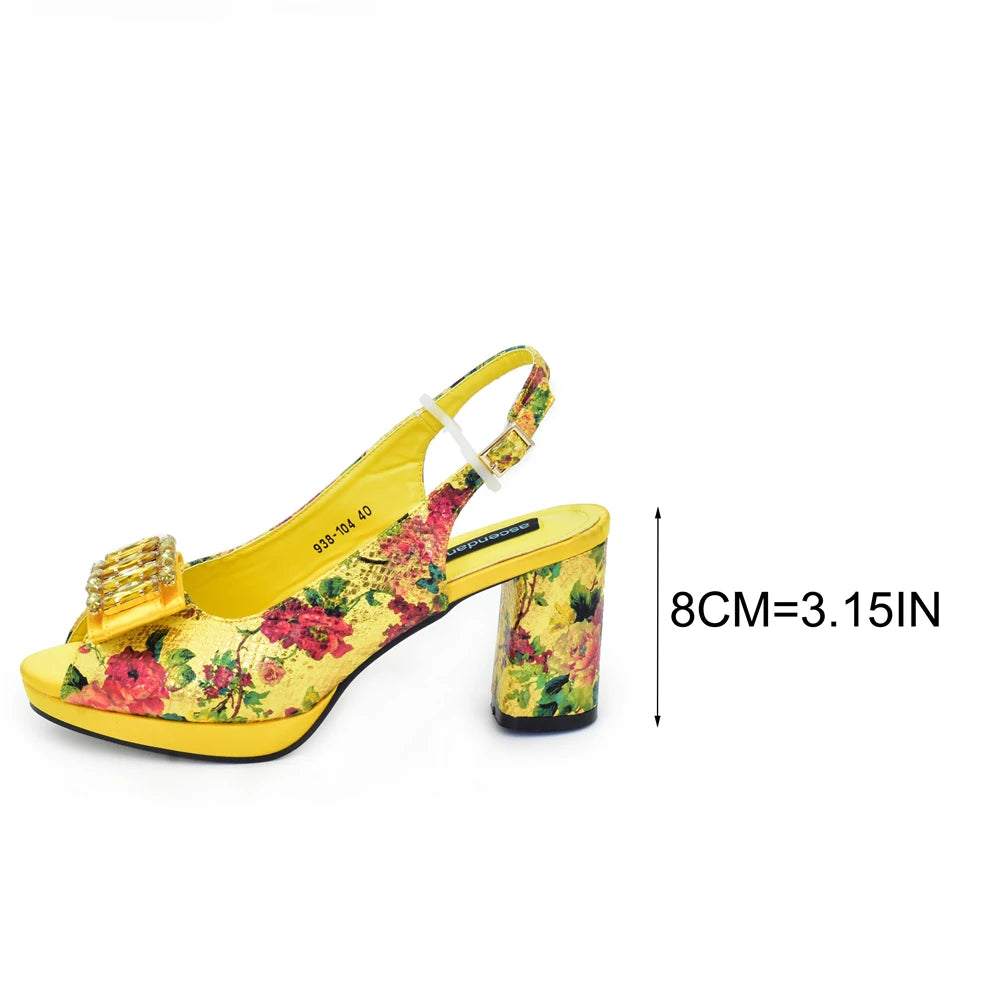 Latest Party Shoes and Bag Match for Women Rhinestone Shoe and Bag Set for Party in Women Nigerian Peep Toe Sexy Wedding Pumps