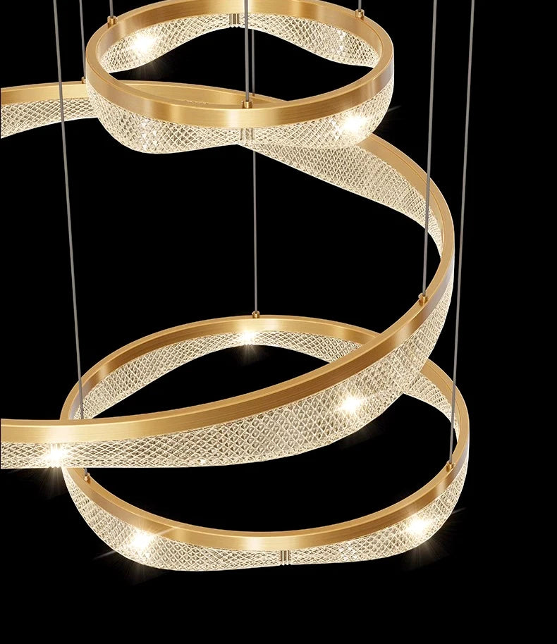 Modern ring stairs led lights pendant light lamps for living room led Chandeliers for dining room hanging light indoor lighting