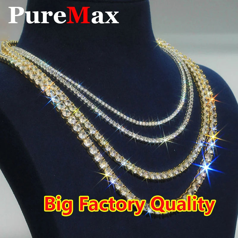 Hip hop Moisssanite Tennis Bracelet 18K Gold Plated 925 Sterling Silver Jewelry Unisex Moissanite Tennis Chain for Women ＆ Man