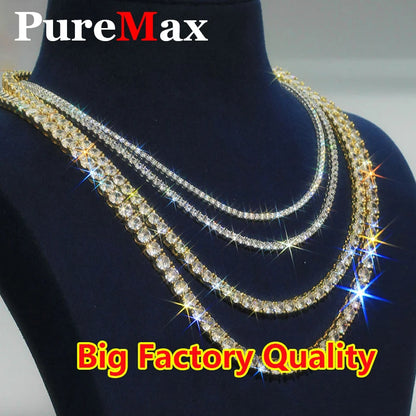 Hip hop Moisssanite Tennis Bracelet 18K Gold Plated 925 Sterling Silver Jewelry Unisex Moissanite Tennis Chain for Women ＆ Man