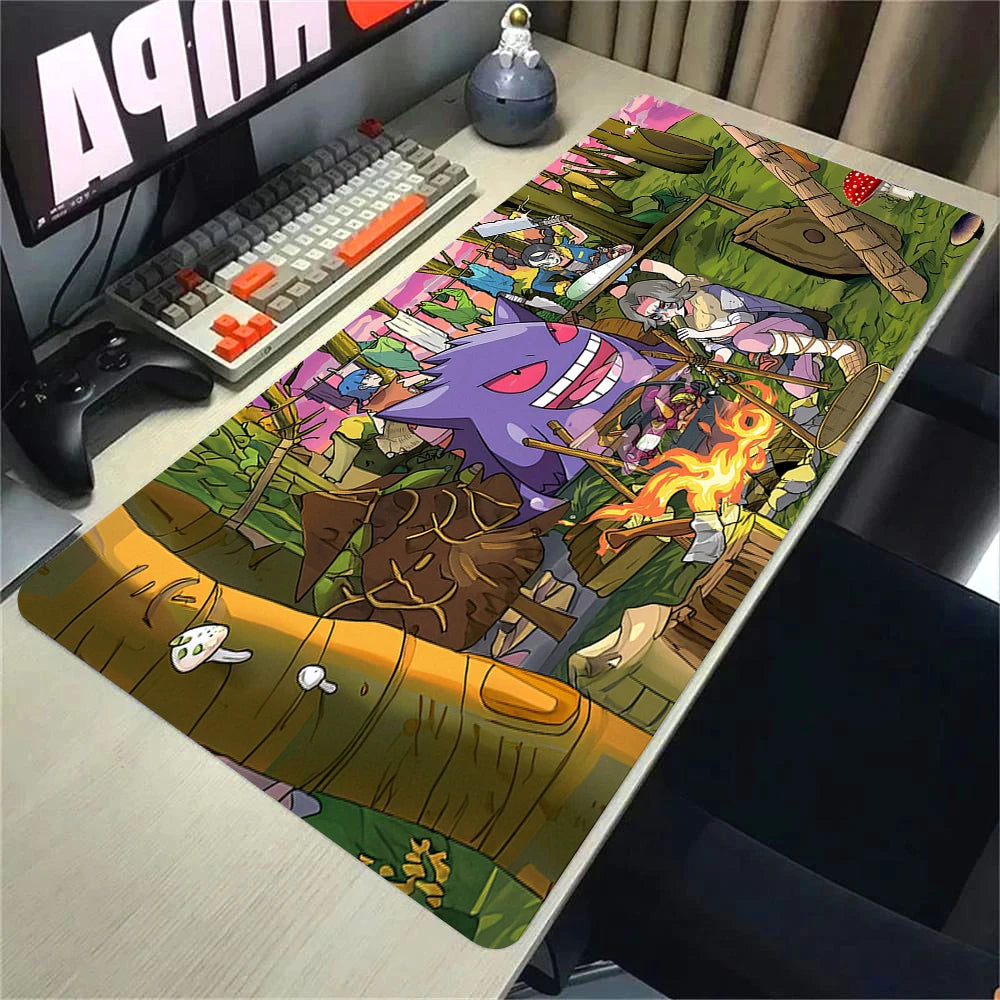 Mouse Pad Large Desk Mat Pokemones Anime Playmat Gaming Mouse Pad 900 × 400 Xxl Mousepad Speed Computer and Office Gamer Cabinet