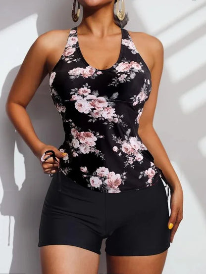 Summer 2026 Swimsuits Closed Tankini Sets Female Swimwear Push Up Beach Wear Two Piece Bathing Suits Pool Women's Swimming Suit