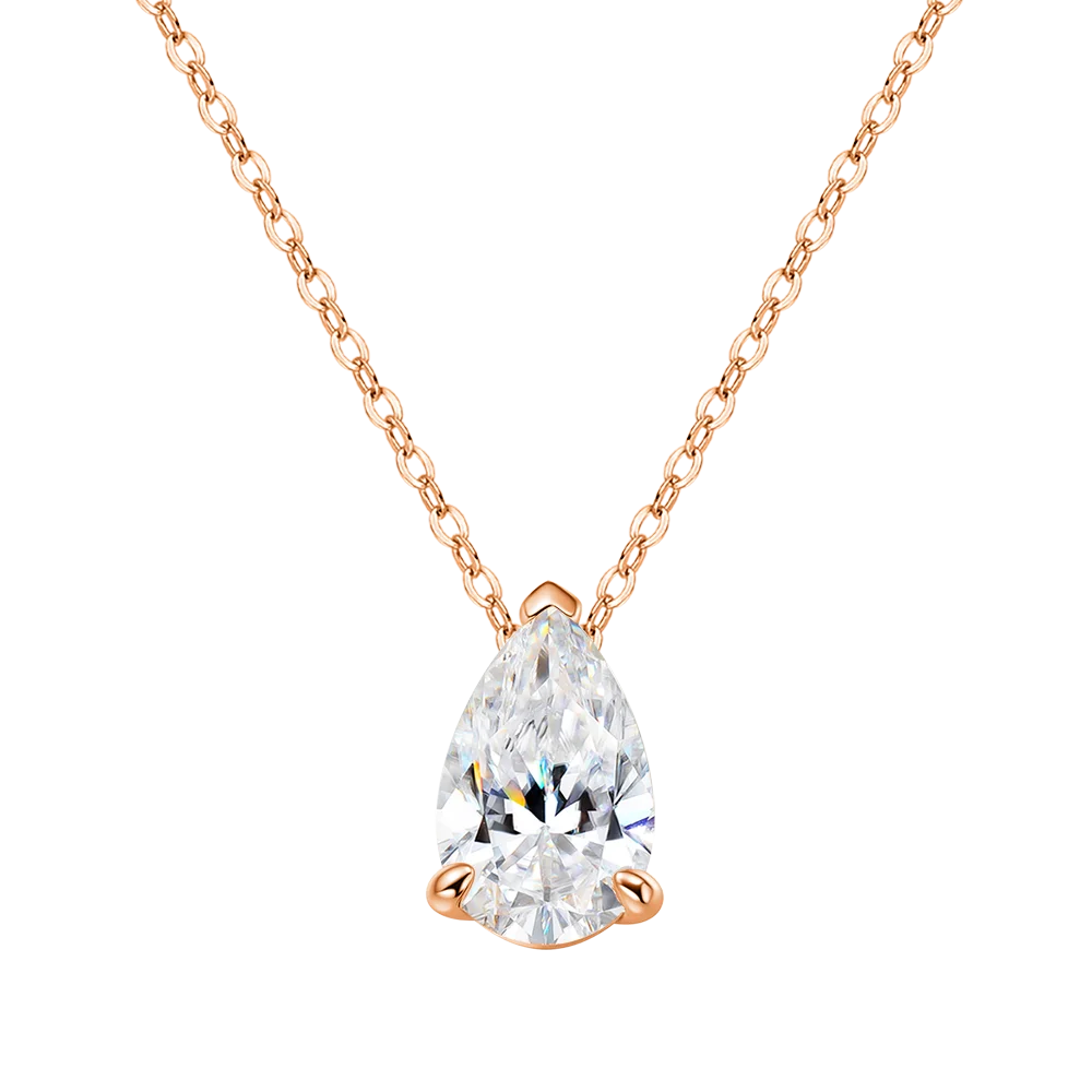 Serenity 3ct 5ct Pear Cut Moissanite Necklace for Women S925 Sterling Silver Chain Jewelry Sparkling Water Drop Pendant Necklace