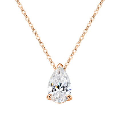 Serenity 3ct 5ct Pear Cut Moissanite Necklace for Women S925 Sterling Silver Chain Jewelry Sparkling Water Drop Pendant Necklace