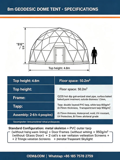 Modular Custom High‑End Luxury Geodesic Glamping Dome House for Outdoor Hotel Resort Commercial Projects