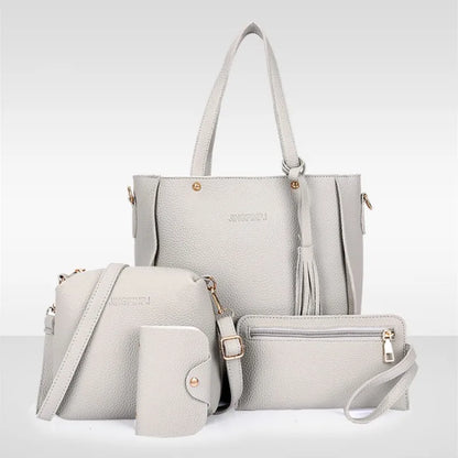 4Pcs/Set Shoulder Bag Large Capacity Crossbody Handbags Enhanced and Reinforced PU Leather Wallet Purse Crossbody Bags for Women