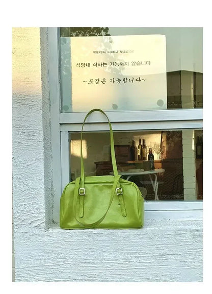 2026 Luxury Designer Handbags Pure Color Causal Bag Big Capacity Pillow Underarm Bag Green Commuter Shoulder Bags for Women