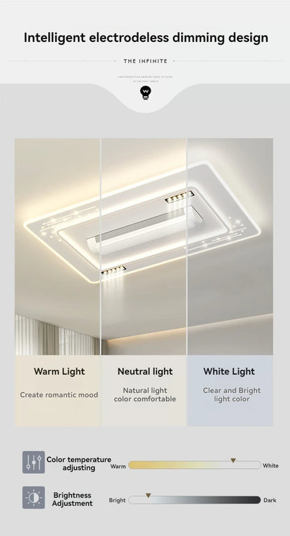 Modern LED Leaf Free Ceiling Fan 6-speed Ceiling Light Remote Control Living Room Bedroom Children's Room Fan Light Home Lightin