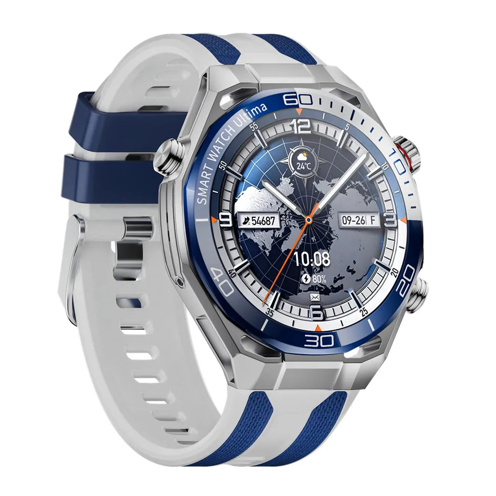 Men Smart Watch Amoled HD Screen Outdoor Sport Tracker Health Monitoring LED Flashlight Bluetooth Call AI Voice SK55 Smartwatch
