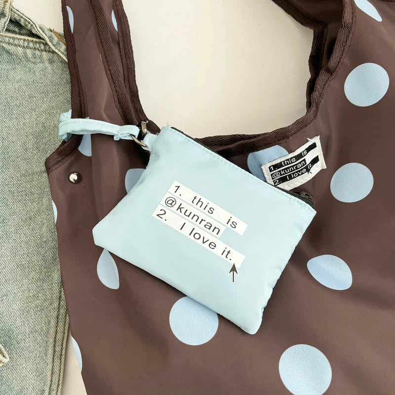 New Large Capacity Tote Handbag Polka Dot Shoulder Bag Fashion Top-Handle Bags Vintage Hobo Bucket Bag Commuting Underarm Pouch