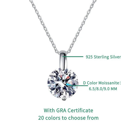 TY D VVS1 Moissanite Necklace Diamond Pandent 1-3ct GRA Certified s925 Sterling Silver 18k Necklaces for Women Dainty Gift