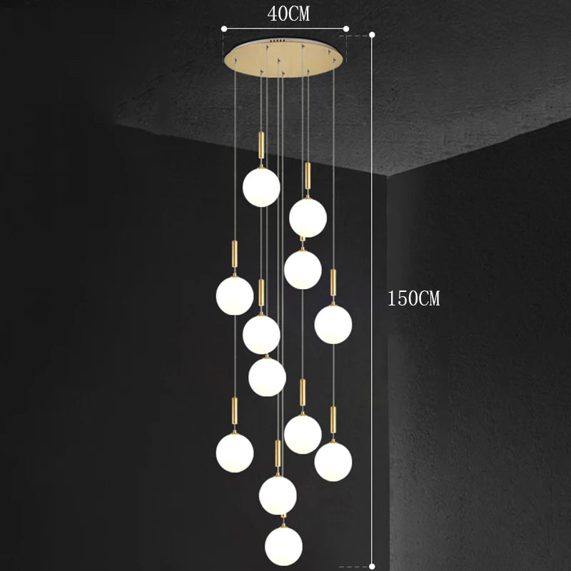 Modern Stair Chandelier Pendant Lights Indoor Lighting Ceiling Lamp Hanging Light LED Chandeliers for Living Room Indoor Lightin