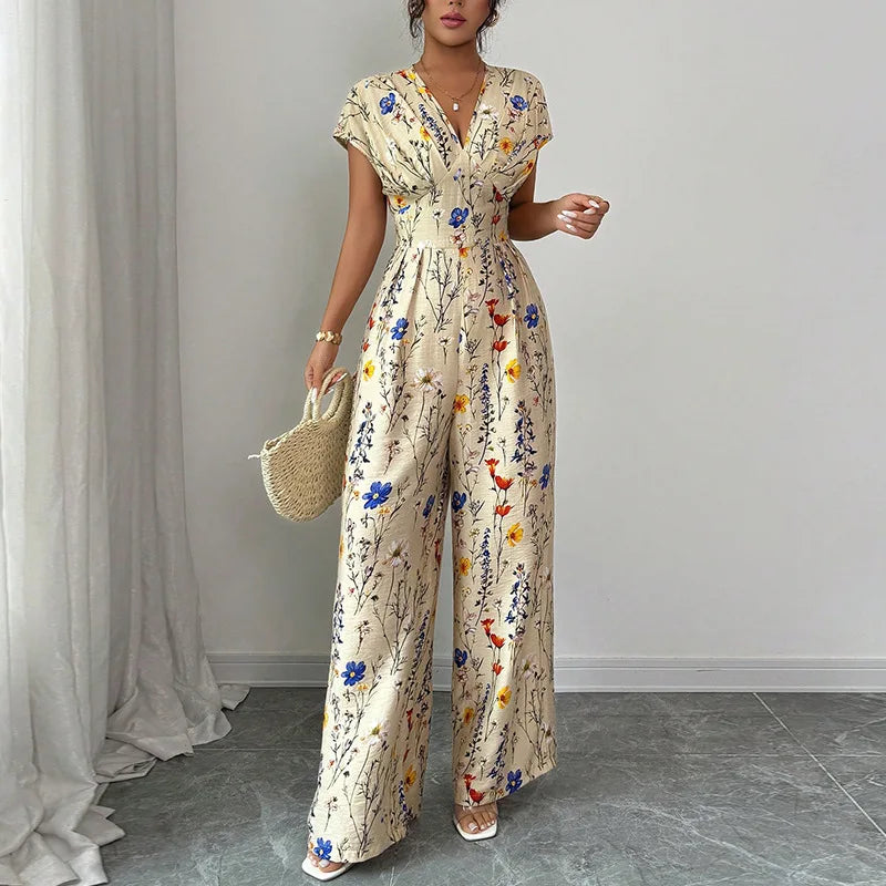 Women's Summer Elegant Short Sleeve High Waist Women's Clothing Straight Office Lady Fashion New Arrival Trendy
