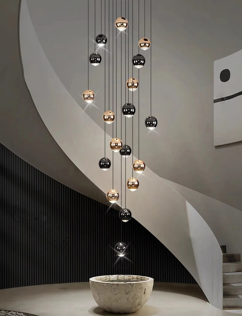 Modern Crystal stair chandelier lights indoor lighting Ceiling lamp hanging light led Chandeliers for living room indoor lightin